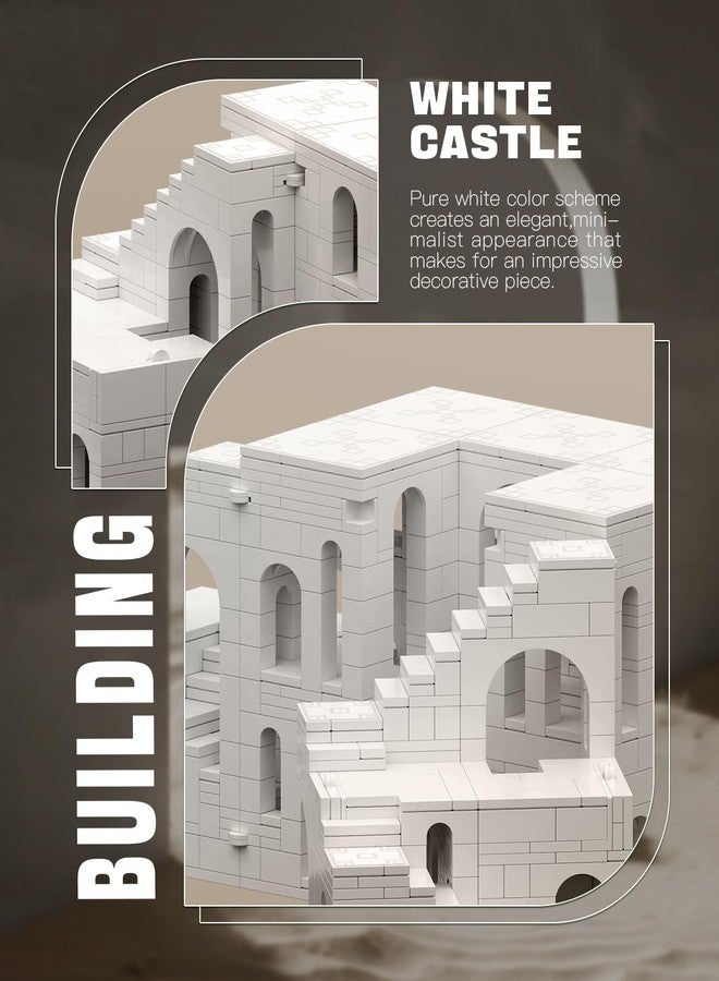 dOvOb Architectural Transformable White Castle Building Blocks Set - 1170PCS Construction Magic Maze Mode Collectible Display Set for Adults and Teenagers - Image 4